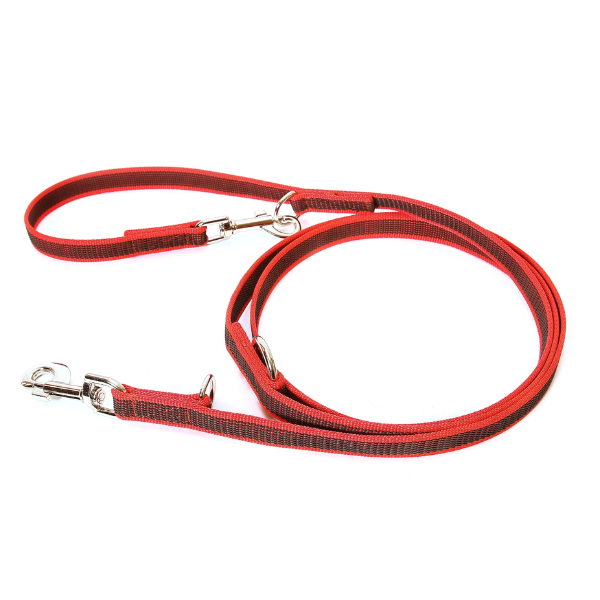 Guinzaglio per cani regolabile Color & Gray Super-Grip Julius-K9 - Rosso - 2,2 mt x 2 cm