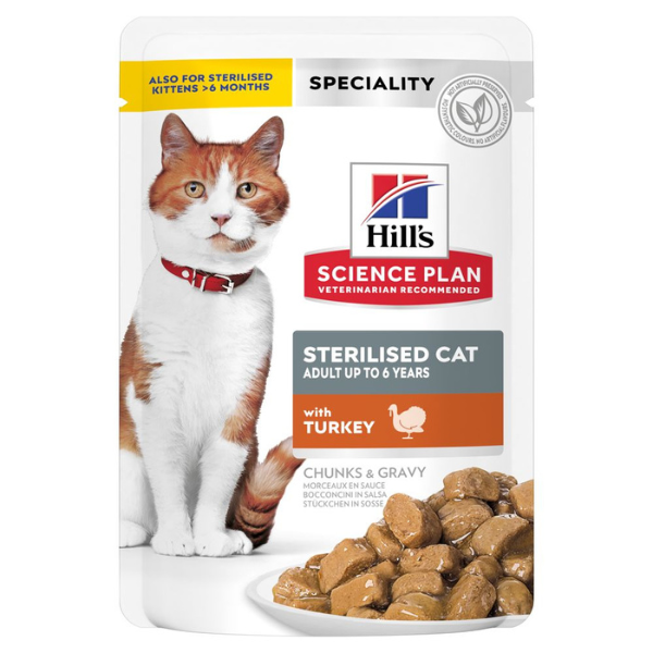 Hill's Science Plan Adult up to 6 years Sterilised Cat 85 gr - con Tacchino Confezione da 12 pezzi