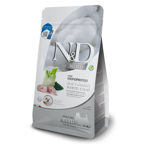 Farmina N&D White Grain Free Adult Mini Spigola, spirulina e finocchio - 2 Kg