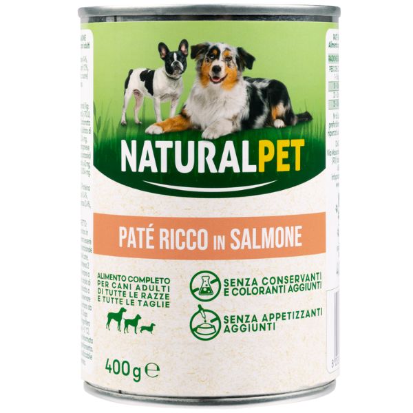 NaturalPet Dog Adult Patè All Breeds 400 gr - Salmone