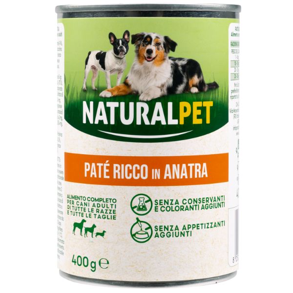 Image of NaturalPet Dog Adult Patè All Breeds 400 gr - Anatra - SPEDIZIONE GRATIS 1° ORDINE + scegli lo sconto BZR5 / BZR20010