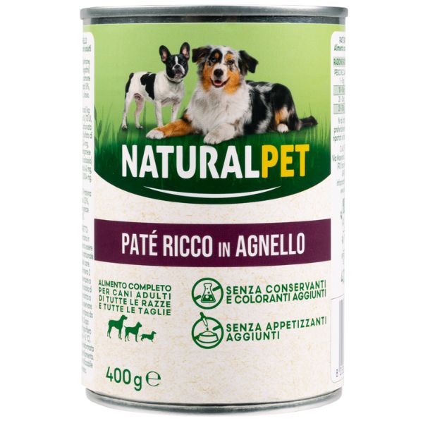 Image of NaturalPet Dog Adult Patè All Breeds 400 gr - Agnello - SPEDIZIONE GRATIS 1° ORDINE + scegli lo sconto BZR5 / BZR20010