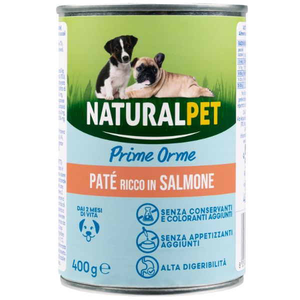 Image of NaturalPet Prime Orme Dog Puppy Patè 400 gr - Salmone - SPEDIZIONE GRATIS 1° ORDINE + scegli lo sconto BZR5 / BZR20010