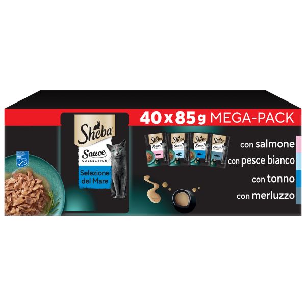 Sheba Délicatesses in salsa Extra Pack 40x85 gr - del Mare - SPEDIZIONE GRATIS 1° ORDINE + scegli lo sconto BZR5 / BZR20