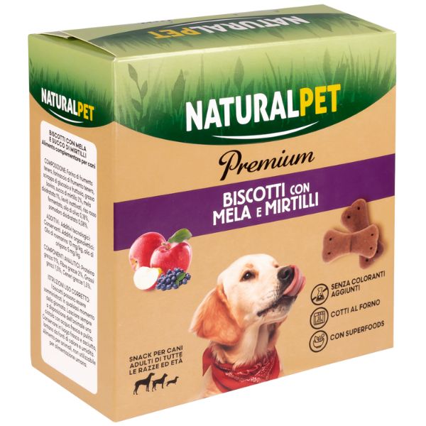 Image of NaturalPet Premium biscotti per cani All Breeds con Superfood 200 gr - Mela e mirtilli - SPEDIZIONE GRATIS 1° ORDINE + scegli lo sconto BZR5 / BZR20010