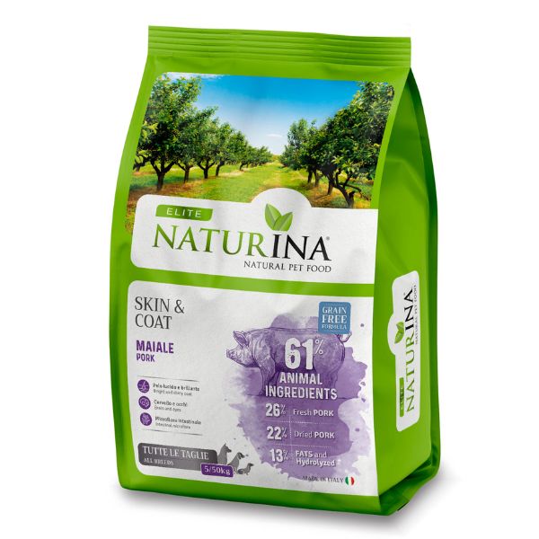 Naturina Elite Grain Free Adult All Breeds Skin&Coat Maiale Monoprotein - 12 Kg