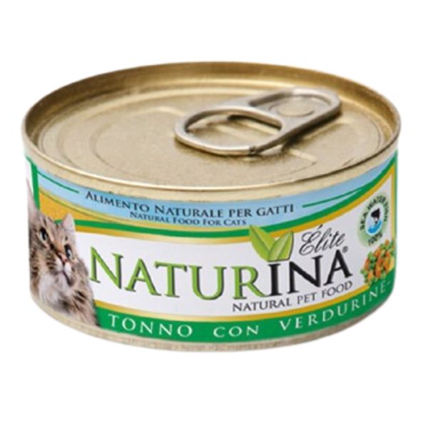 Naturina Elite Cat Adult All Breeds in acqua di cottura 70 gr - Tonno e verdurine Confezione da 12 pezzi