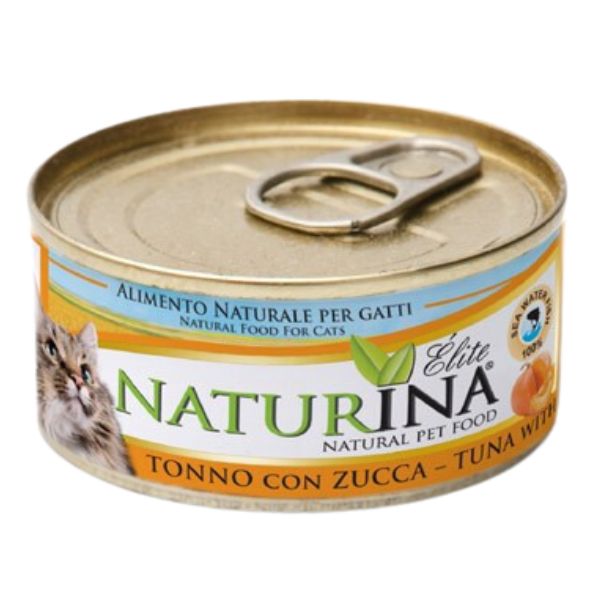 Naturina Elite Cat Adult All Breeds in acqua di cottura 70 gr - Tonno e zucca Confezione da 12 pezzi