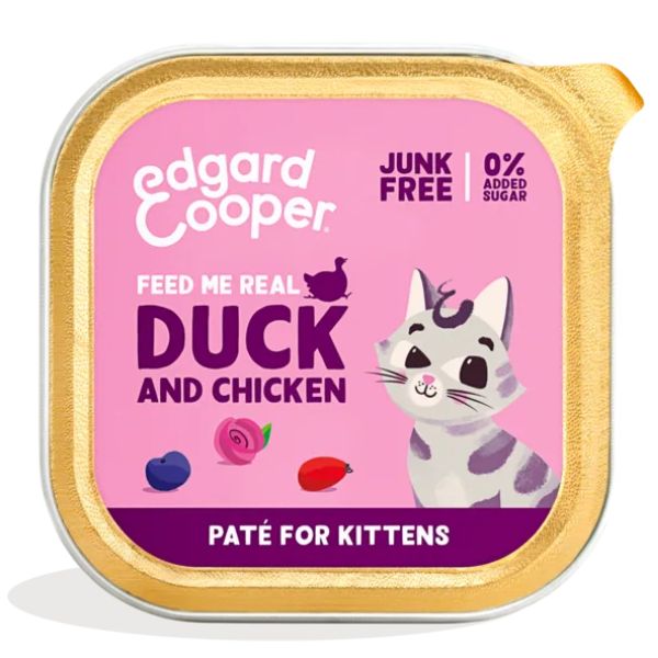 Edgard & Cooper Cat Kitten Patè Grain Free 85 gr - Anatra e pollo Confezione da 16 pezzi