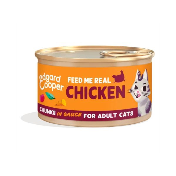Edgard & Cooper Cat Adult Bocconcini in salsa Grain Free 85 gr - Pollo Confezione da 18 pezzi
