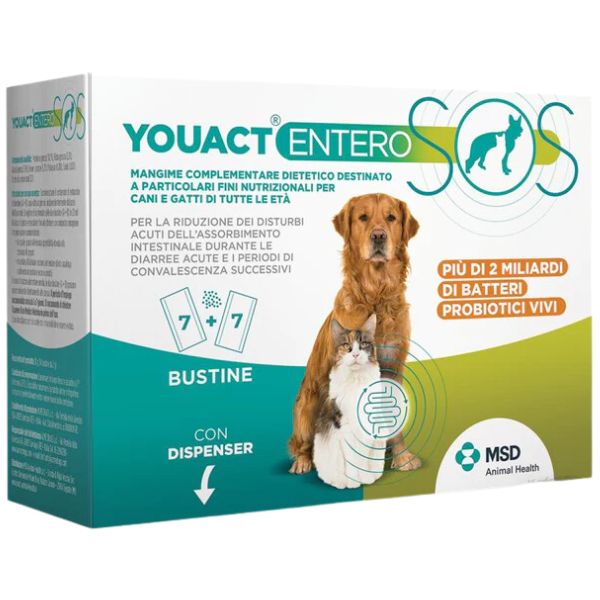 MSD YouAct Entero SOS cane e gatto - 14 bustine da 2 gr