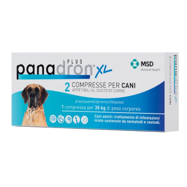 MSD Panadron Plus XL vermifugo compresse per cani +35 Kg - confezione da 2 compresse