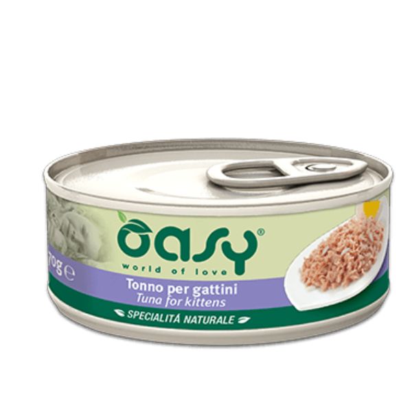 Oasy Specialità Naturale Cat Kitten Straccetti in soft-jelly 70 gr - Tonno Confezione da 24 pezzi