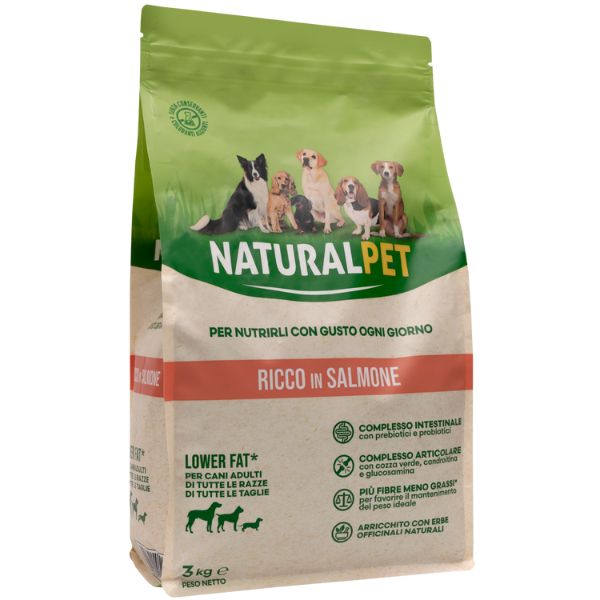 Image of NaturalPet Adult All Breeds Light Salmone - 3 Kg - Crocchette naturali cane - SPEDIZIONE GRATIS 1° ORDINE + scegli lo sconto BZR5 / BZR20010