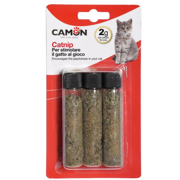 Topini con tasca per catnip Camon - 3 Tubetti Catnip