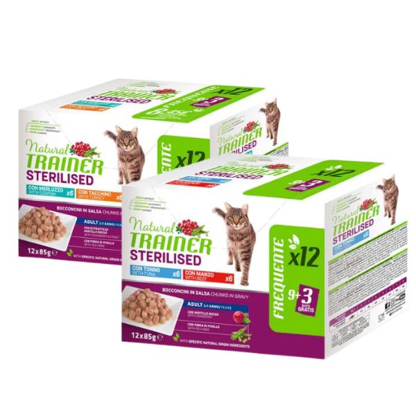 Natural Trainer Cat Sterilised multipack 12 x 85 gr Bauzaar