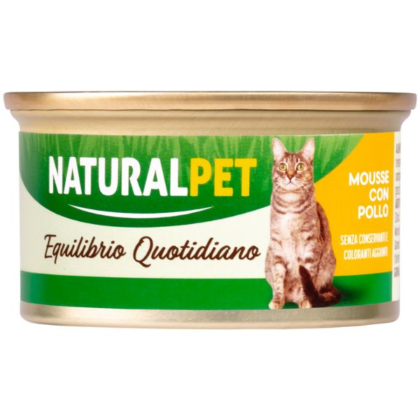 NaturalPet Cat Adult Mousse 85 gr - Pollo Confezione da 6 pezzi