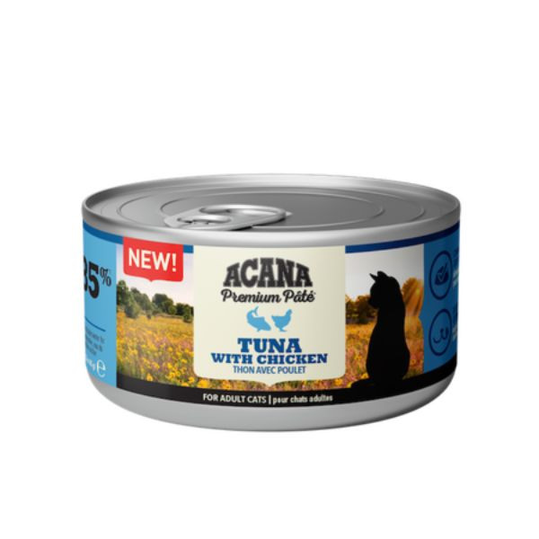 Acana Premium Patè Cat Adult Recipe Grain Free 85 g - Tonno e pollo (scadenza: 22/08/2024) Confezione da 6 pezzi