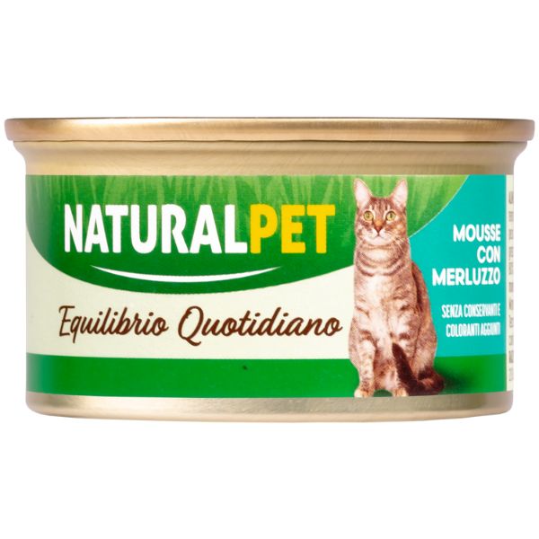 Image of NaturalPet Cat Adult Mousse 85 gr - Merluzzo - Confezione da 6 pezzi - SPEDIZIONE GRATIS 1° ORDINE + scegli lo sconto BZR5 / BZR20010