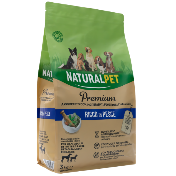 Image of NaturalPet Premium Adult Medium/Large Pesce - Pesce 3 Kg - Crocchette naturali cane - SPEDIZIONE GRATIS 1° ORDINE + scegli lo sconto BZR5 / BZR20010