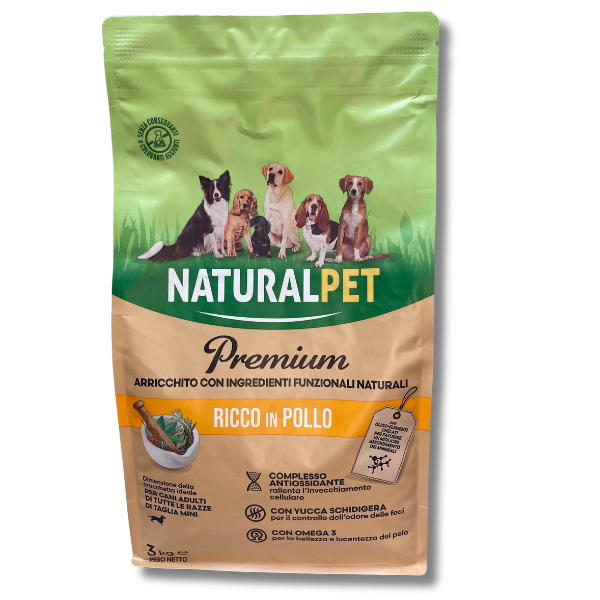 Image of NaturalPet Premium Adult Mini Pollo - 3 Kg - Crocchette naturali cane - SPEDIZIONE GRATIS 1° ORDINE + scegli lo sconto BZR5 / BZR20010