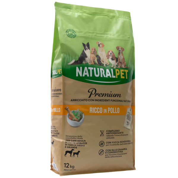 Image of NaturalPet Premium Adult Medium/Large Pollo - 12 Kg - Crocchette naturali cane - SPEDIZIONE GRATIS 1° ORDINE + scegli lo sconto BZR5 / BZR20010