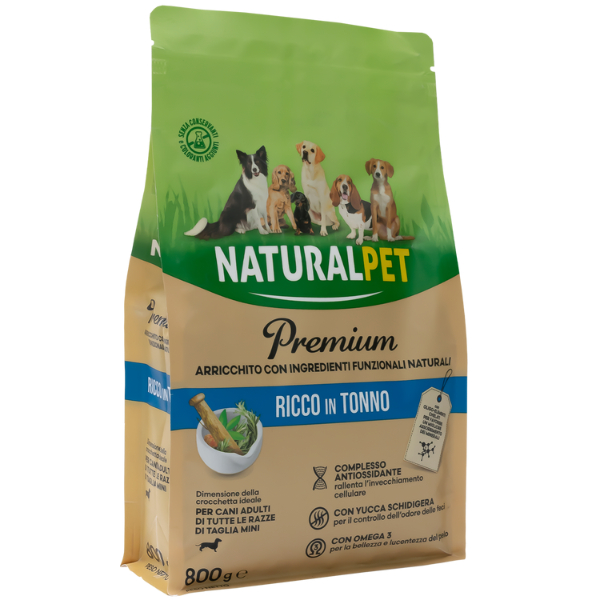 Image of NaturalPet Premium Adult Mini Tonno - 800 gr - Crocchette naturali cane - SPEDIZIONE GRATIS 1° ORDINE + scegli lo sconto BZR5 / BZR20010