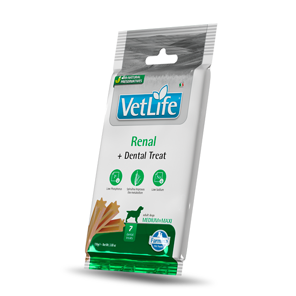 Farmina Vet Life Renal snack dentali per cani Adult Medium/Large 110 gr - Origine vegetale