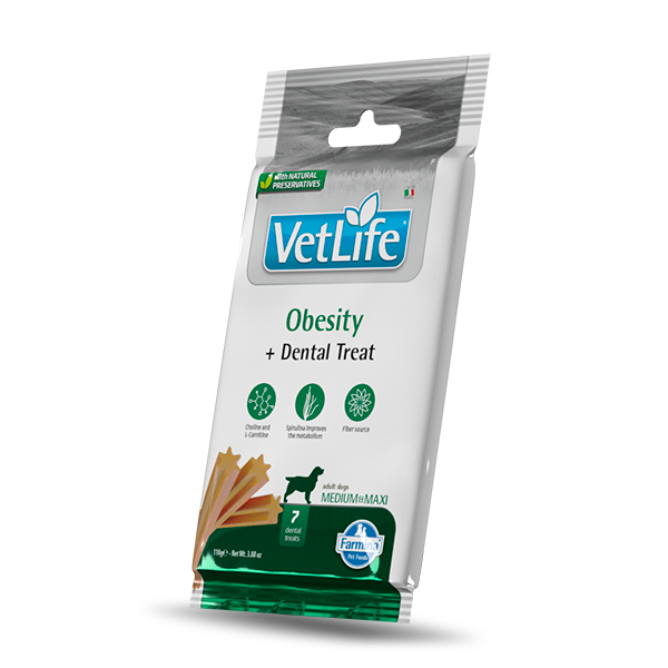 Farmina Vet Life Obesity snack dentali per cani Adult Medium/Large 110 gr - Origine vegetale