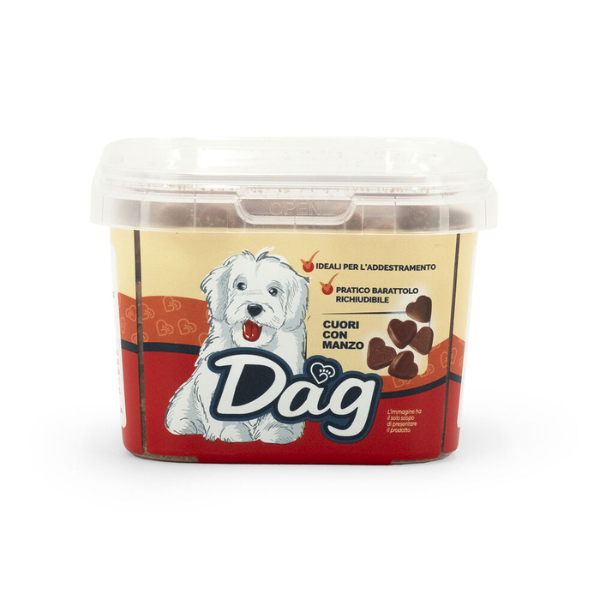 Image of Dag Dog Adult Snack Cuori con Manzo 120 gr - Manzo - SPEDIZIONE GRATIS 1° ORDINE + scegli lo sconto BZR5 / BZR20010