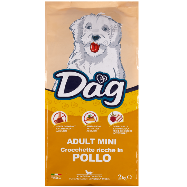 Image of Dag Dog Adult Mini Pollo - 2 Kg - Croccantini per cani - SPEDIZIONE GRATIS 1° ORDINE + scegli lo sconto BZR5 / BZR20010