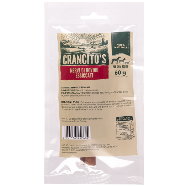 Crancito's snack naturale Dog Adult Verga bovina - 60 gr