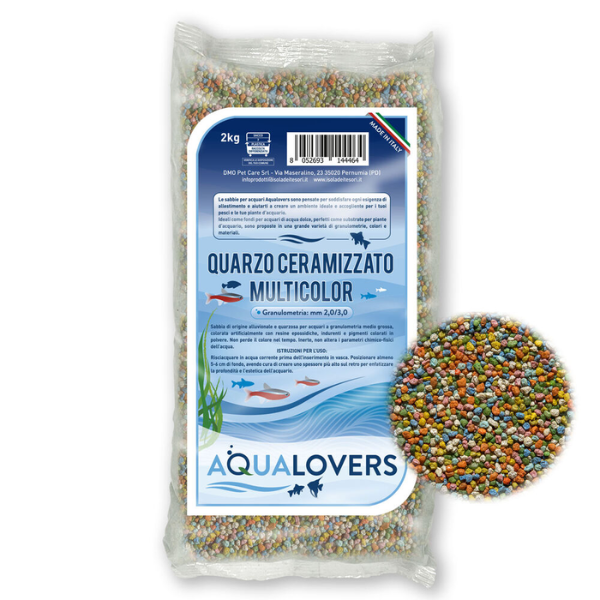 Sabbia decorativa per acquari d'acqua dolce Quarzo Aqualovers - 2 Kg - Multicolor