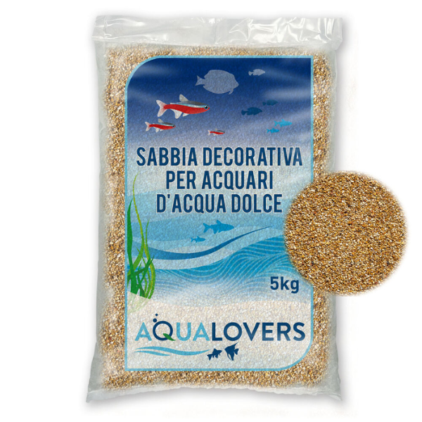 Sabbia decorativa per acquari d'acqua dolce Quarzo Aqualovers - 5 Kg - Ambra