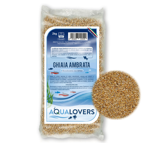 Sabbia decorativa per acquari d'acqua dolce Quarzo Aqualovers - 2 Kg - Ambra