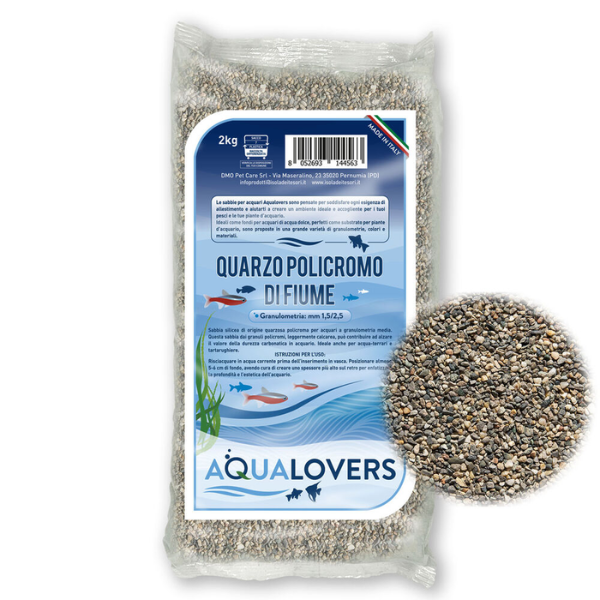 Sabbia decorativa per acquari d'acqua dolce Quarzo Aqualovers - 2 Kg - Quarzo