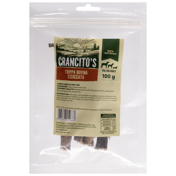 Crancito's snack naturale Dog Adult Trippa bovina - 100 gr