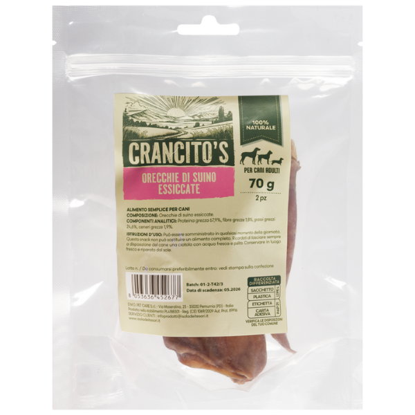 Image of Crancito's snack naturale Dog Adult Orecchie di Suino - 140 gr - SPEDIZIONE GRATIS 1° ORDINE + scegli lo sconto BZR5 / BZR20010