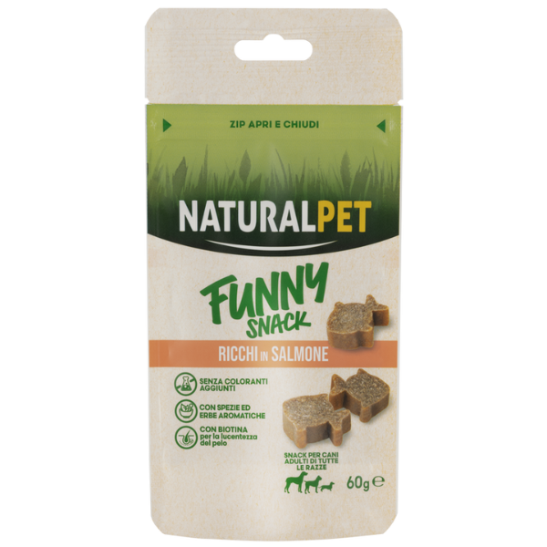 NaturalPet Funny snack per cani 60 gr - Pesciolini con Salmone