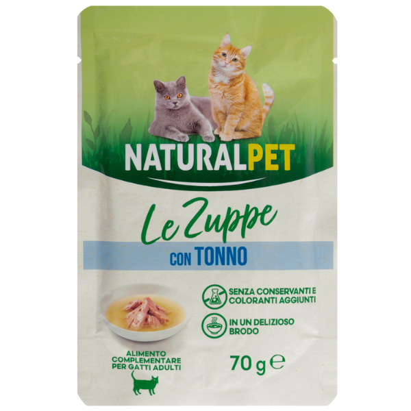 Image of Naturalpet Cat Adult Zuppa in brodo 70 gr - Tonno - SPEDIZIONE GRATIS 1° ORDINE + scegli lo sconto BZR5 / BZR20010