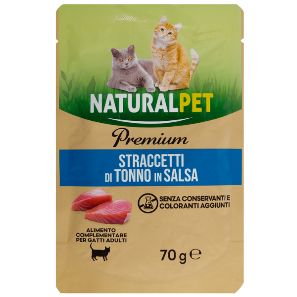 Image of NaturalPet Premium Cat Adult Straccetti in salsa 70 gr - Tonno - SPEDIZIONE GRATIS 1° ORDINE + scegli lo sconto BZR5 / BZR20010