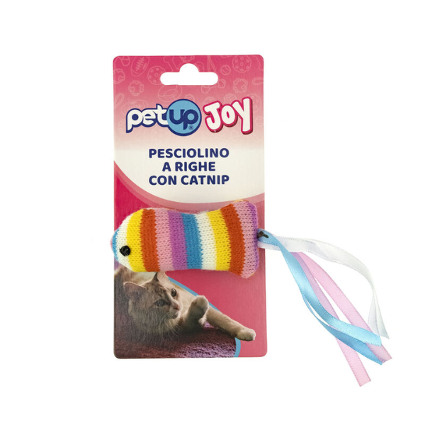 Gioco con erba gatta per gatti in tessuto PetUp Joy - Pesciolino 9 cm - Giochi per gatti