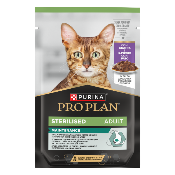 Purina Pro Plan Cat Adult Sterilised Maintenance Umido in salsa 85 g - Anatra - Cibo umido per gatti