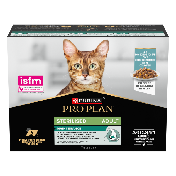 Purina Pro Plan Cat Adult Sterilised Maintenance Multipack in gelatina 10x85g - Pesce dell' Oceano - SPEDIZIONE GRATIS 1° ORDINE + scegli lo sconto BZR5 / BZR20