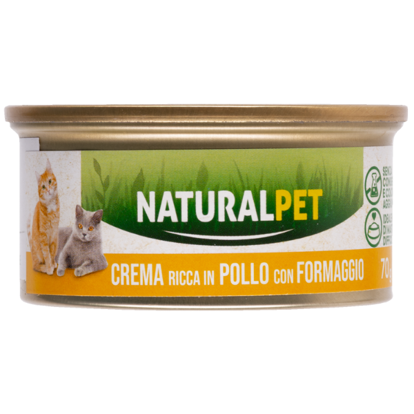 Image of NaturalPet Cat Adult Crema 70 gr - Pollo con Formaggio - SPEDIZIONE GRATIS 1° ORDINE + scegli lo sconto BZR5 / BZR20010