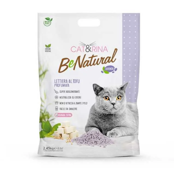 Cat&Rina Benatural lettiera vegetale per gatti al Tofu - 5.5 L - lavanda - Lettiera vegetale