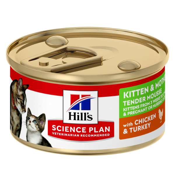 Hill's Science Plan Kitten & Mother Mousse 85 gr - Pollo e tacchino - Cibo umido per gatti