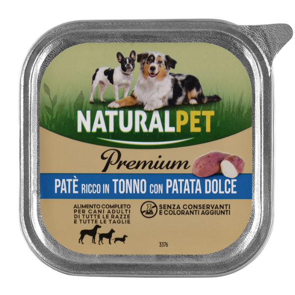 NaturalPet Premium Dog Adult All Breeds Patè 150 gr - Tonno con patata dolce