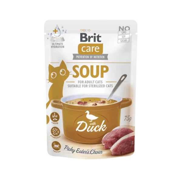 Brit Care Grain Free Soup Cat Adult Hydration 75 gr - Anatra