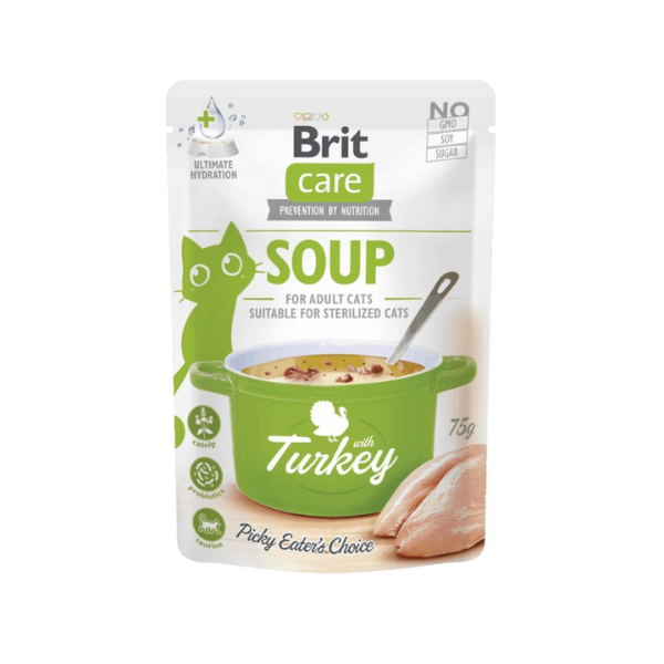 Brit Care Grain Free Soup Cat Adult Hydration 75 gr - Tacchino